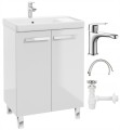 Zestaw łazienkowy szafka z umywalką 80x60 + bateria syfon korek click-clack