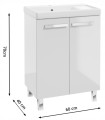 Zestaw łazienkowy szafka z umywalką 80x60 + bateria syfon korek click-clack