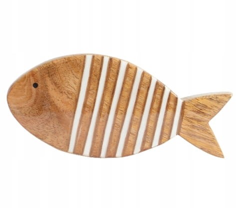 Drewniana dekoracja w kształcie ryby 19,5x2,5x9cm Ozdoba