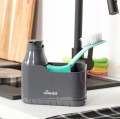 Organizer kuchenny z dozownikiem na płyn 18,5x8,5x16,5cm Plastikowy szary