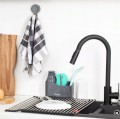Organizer kuchenny z dozownikiem na płyn 18,5x8,5x16,5cm Plastikowy szary