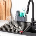 Organizer kuchenny z dozownikiem na płyn 18,5x8,5x16,5cm Plastikowy szary