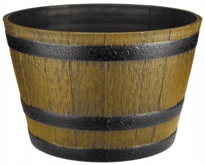 Donica ogrodowa 40cm Stylowa brązowa w rustykalnym stylu Barrel 