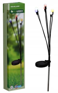 Lampa solarna ogrodowa z kolorowymi kulkami LED 6 punktów światła 70cm