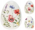 Figurka ceramiczna wielkanocna ozdobna jajko 8,7x12cm Kwiatowy wzór