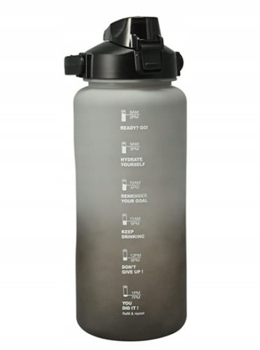 Butelka na wodę z miarką motywacyjną 2L Bidon sportowy z uchwytem