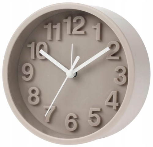 Zegar ścienny z budzikiem 13x5cm Stylowy i cichy