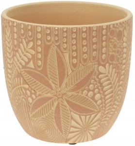 Doniczka ceramiczna z ornamentem etnicznym 13,5x12,5cm Dekoracyjna osłonka