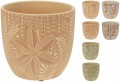Doniczka ceramiczna z ornamentem etnicznym 13,5x12,5cm Dekoracyjna osłonka
