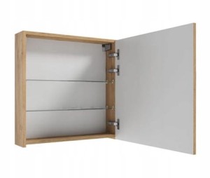 Szafka łazienkowa z lustrem wisząca funkcjonalna 60x60 cm dąb craft Salsa