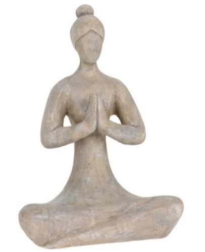Figurka dekoracyjna kobieta uprawiająca jogę 29,5cm Szara