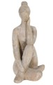 Figurka dekoracyjna kobieta uprawiająca jogę 29,5cm Szara