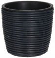 Donica ogrodowa okrągła czarna rattanowa 40x36cm Elegancka