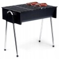 Grill węglowy turystyczny 48x33x46cm przenośny stal nierdzewna czarny