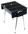 Grill węglowy turystyczny 48x33x46cm przenośny stal nierdzewna czarny