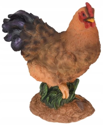 Figurka Kogut Kura 27x21,5cm Rustykalna dekoracja do ogrodu i wnętrz