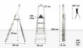 Drabina Aluminiowa Domowa 5-stopniowa Lekka Składana do 2,97m