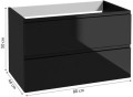 Szafka łazienkowa wisząca czarna 80x50cm z blatem pod umywalkę Modus