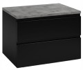 Szafka łazienkowa wisząca czarna 60x50cm z blatem Modus