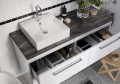 Blat łazienkowy uniwersalny 80x46cm Czarny beton płyta meblowa laminowana