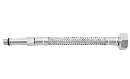 Wąż w oplocie do baterii 30cm 3/8''x10 Stal nierdzewna Srebrny