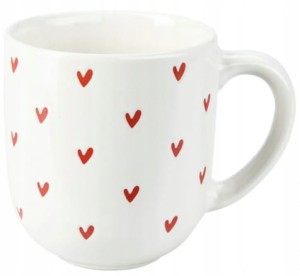 Kubek ceramiczny z serduszkami 300ml kolorowy