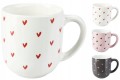 Kubek ceramiczny z serduszkami 300ml kolorowy
