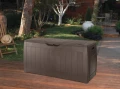 Skrzynia ogrodowa tarasowa 117,5x45x57,3cm 270L Brązowa drewnopodobna
