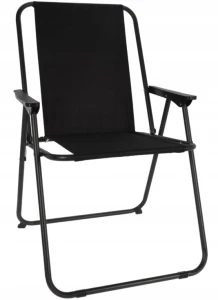Krzesło kempingowe 57x48x42cm Turystyczne składane czarne