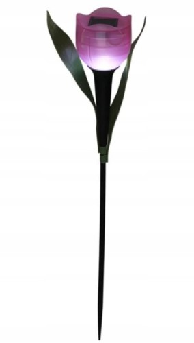 Lampa solarna Tulipan 30cm Kolorowa dekoracja ogrodowa z ciepłym światłem