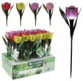 Lampa solarna Tulipan 30cm Kolorowa dekoracja ogrodowa z ciepłym światłem