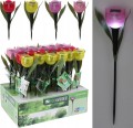 Lampa solarna Tulipan 30cm Kolorowa dekoracja ogrodowa z ciepłym światłem