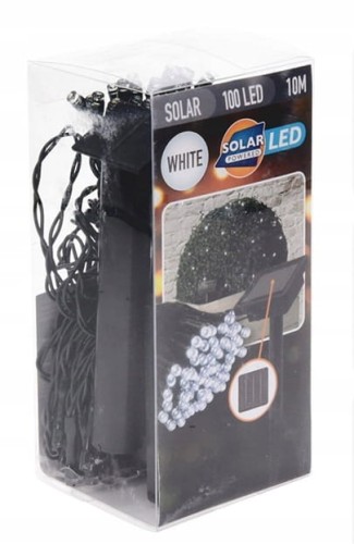 Girlanda ogrodowa LED Solarna 100 LED 10M Białe światło IP44