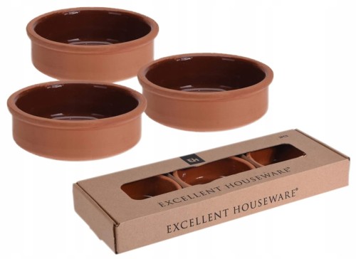 Zestaw 3 kamionkowych miseczek 200ml do pieczenia