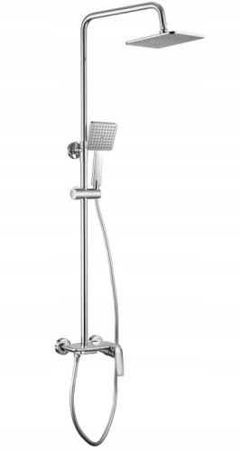 Deszczownica 1-funkcyjna z baterią i półką na kosmetyki Chromowana  Boro