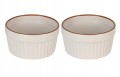 Zestaw 2 porcelanowych kokilek do zapiekania 170ml Żaroodporne białe miski