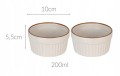 Zestaw 2 porcelanowych kokilek do zapiekania 170ml Żaroodporne białe miski