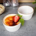 Zestaw 2 porcelanowych kokilek do zapiekania 170ml Żaroodporne białe miski