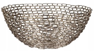 Złota metalowa misa dekoracyjna 13x30cm