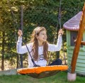 Huśtawka wiszaca Bocianie Gniazdo 100cm Pomarańczowa Do Ogrodu i Domu