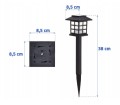 Lampka solarna ogrodowa led domek 6szt zestaw z czujnikiem zmierzchu
