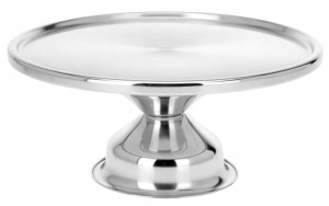 Patera stalowa na nóżce 33cm Elegancka tortownica, taca na ciasto