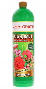 Biohumus do pelargonii 1l Naturalny nawóz z hodowli dżdżownic