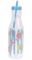 Butelka do picia ze słomką 650ml Plastikowa z zakrętką