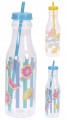 Butelka do picia ze słomką 650ml Plastikowa z zakrętką