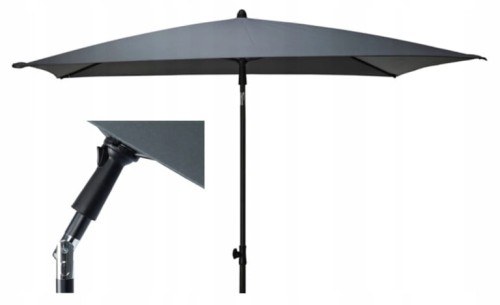 Prostokątny parasol ogrodowy 125x200cm Regulowany stabilny z ochroną UPF 30