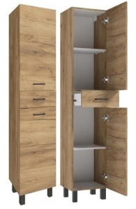 Słupek łazienkowy stojący na nóżkach dąb craft 169 cm Mea