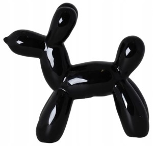 Dekoracyjna figurka pieska 18x7,5x17cm Ceramiczna czarna