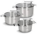 Zwieger Zestaw 3 garnków ze stali nierdzewnej + 2 pokrywki 16/20/24cm