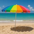 Kolorowy parasol plażowy ogrodowy 220cm Z funkcją TILT stalowy z torbą PVC